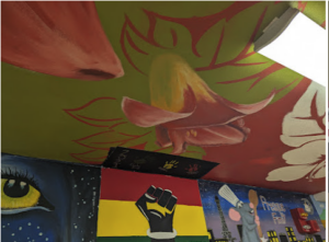 Mural art displayed in the "Senior Hallway" in a Midwestern high school. 